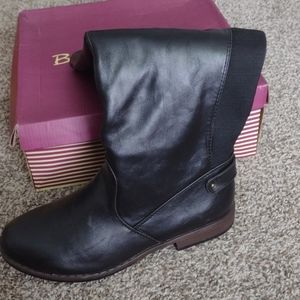 Bamboo knee high black boots